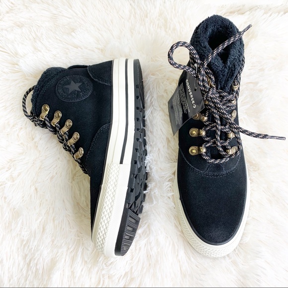 chuck taylor all star ember boot suede and faux fur high top